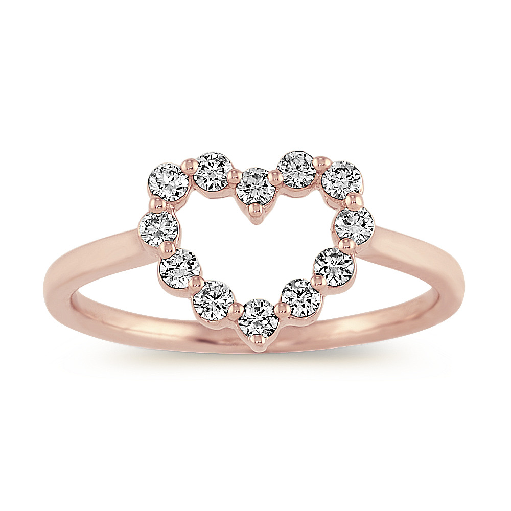 Diamond Heart Ring In Rose Gold Shane Co