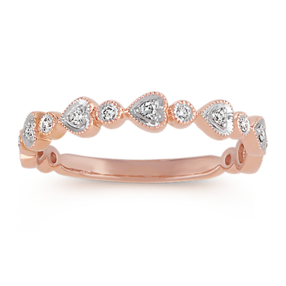 Diamond Heart Wedding Band In Two Tone Gold Shane Co Diamond Heart Wedding Band In Two Tone Gold