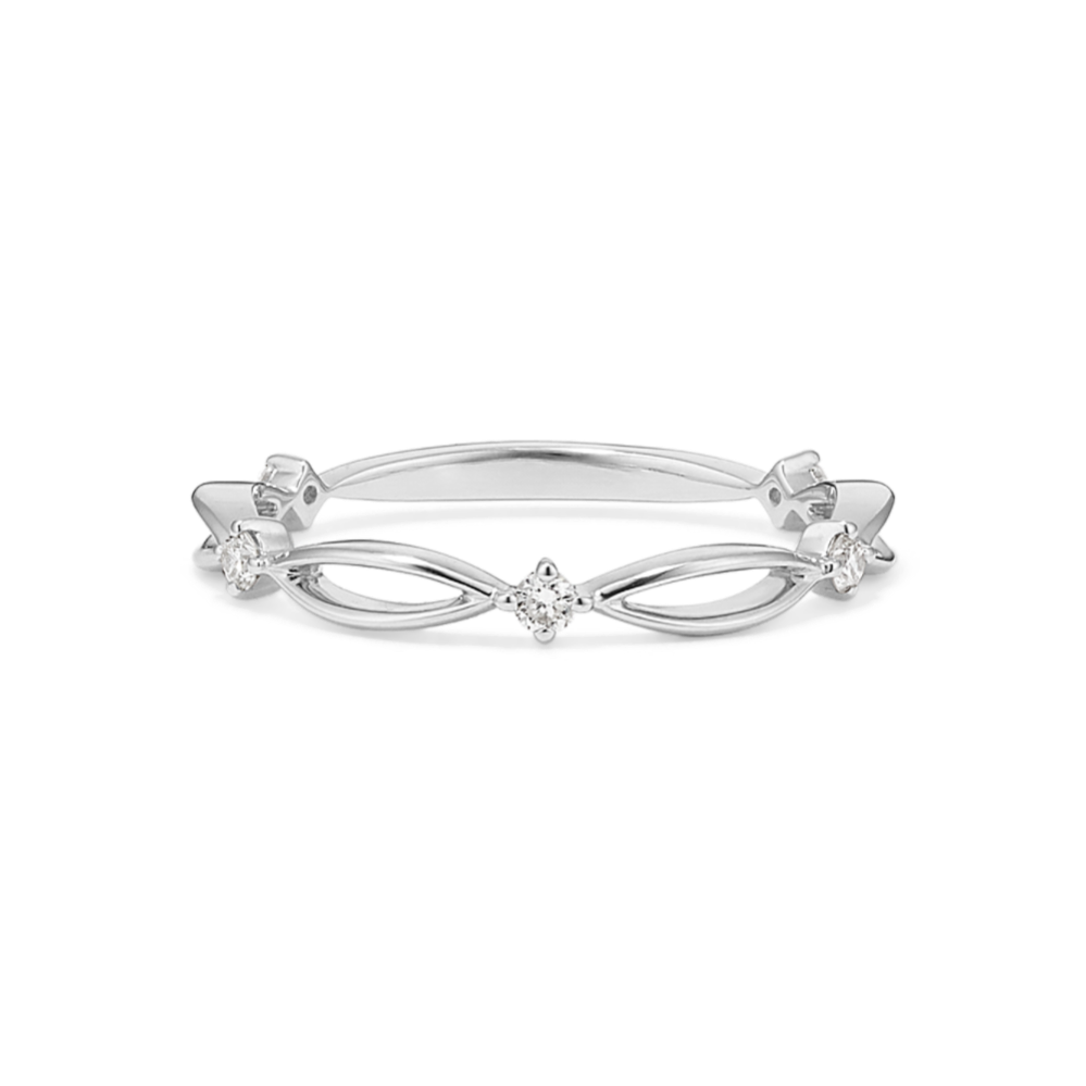 Diamond Infinite Wedding Band in 14k White Gold