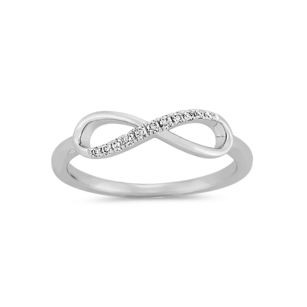 Sempre Diamond Infinity Ring in 14K White Gold | Shane Co.
