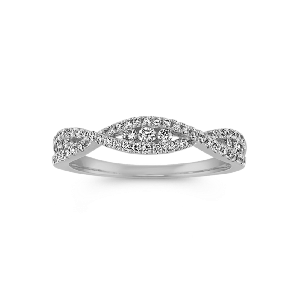 Diamond Infinity Swirl Band in Platinum