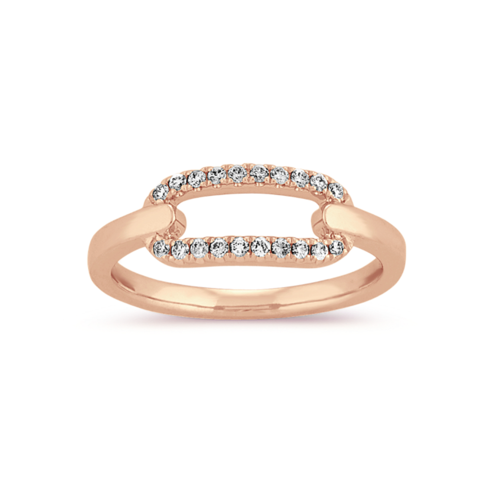 Diamond Link Ring in 14k Rose Gold