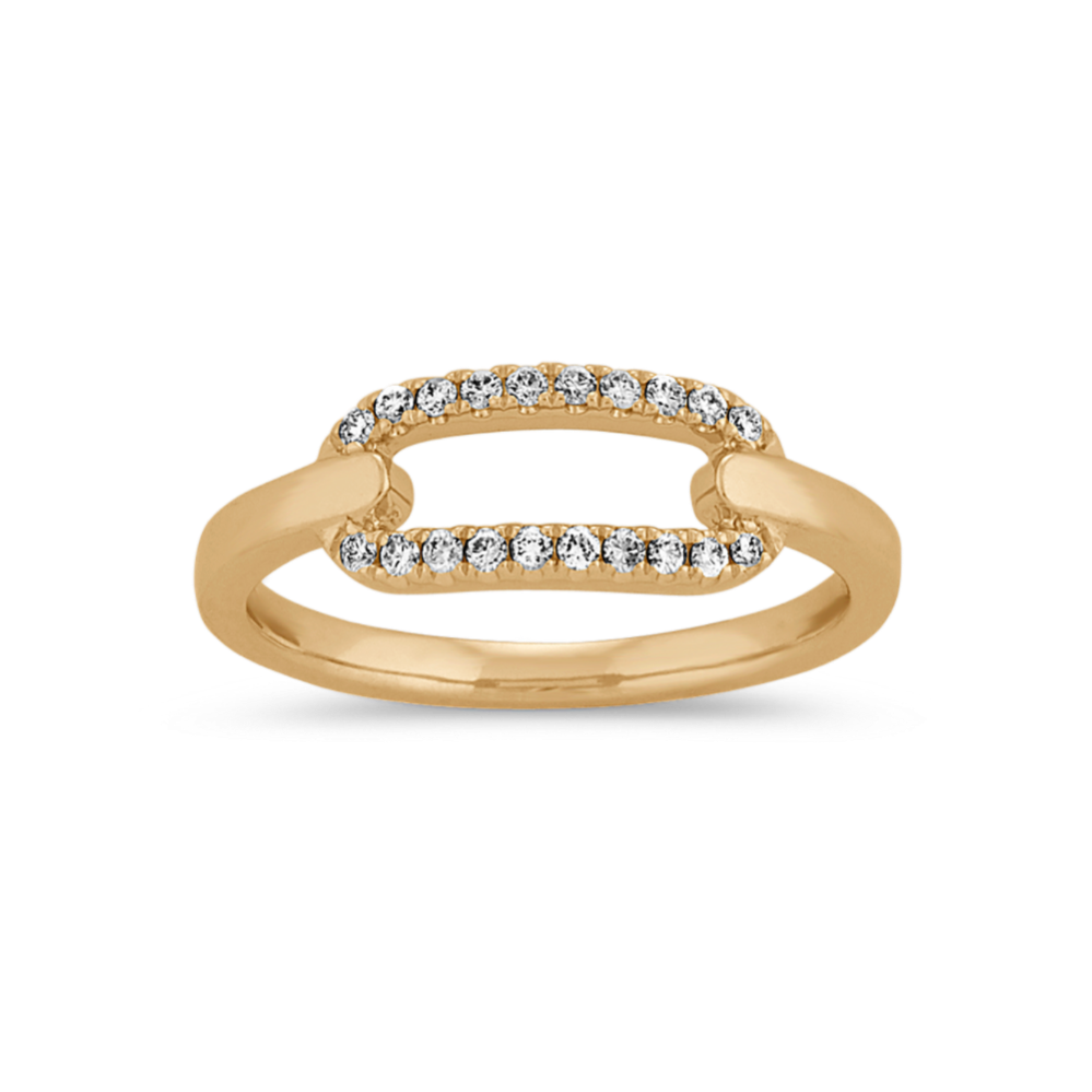 Diamond Link Ring in 14k Yellow Gold