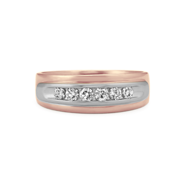 Natural Diamond Mens Band in 14k Two-Tone Gold  (7.8mm)