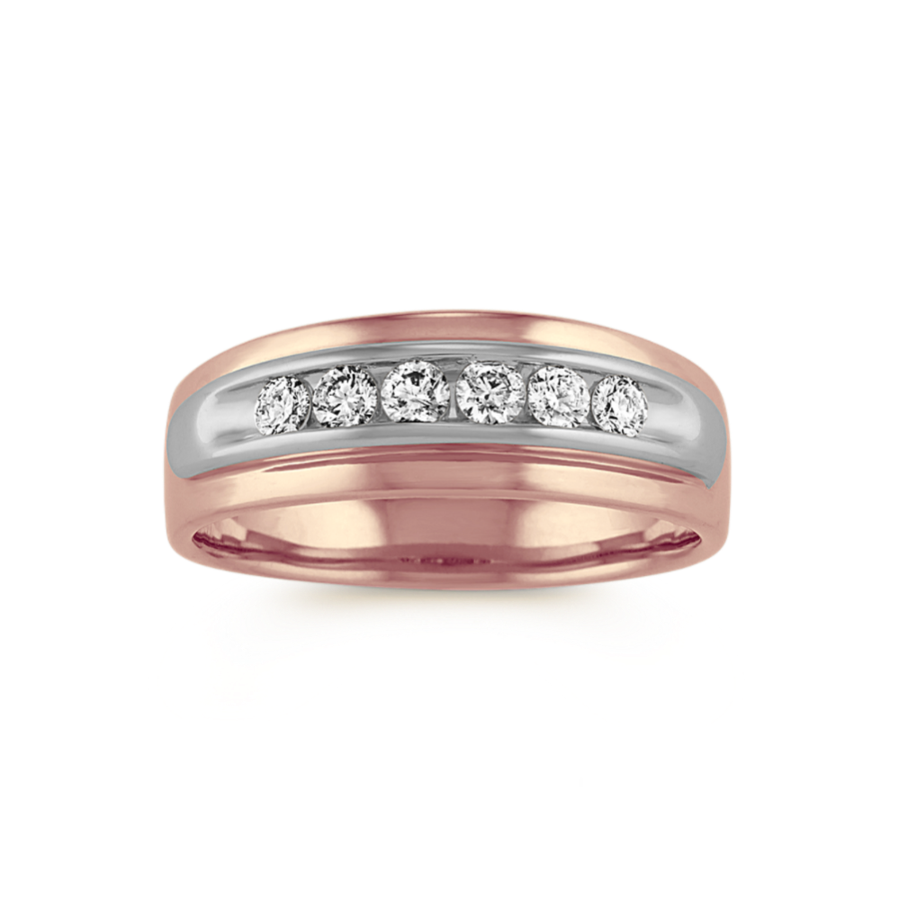 Diamond Mens Band in 14k Two-Tone Gold (7.8mm)