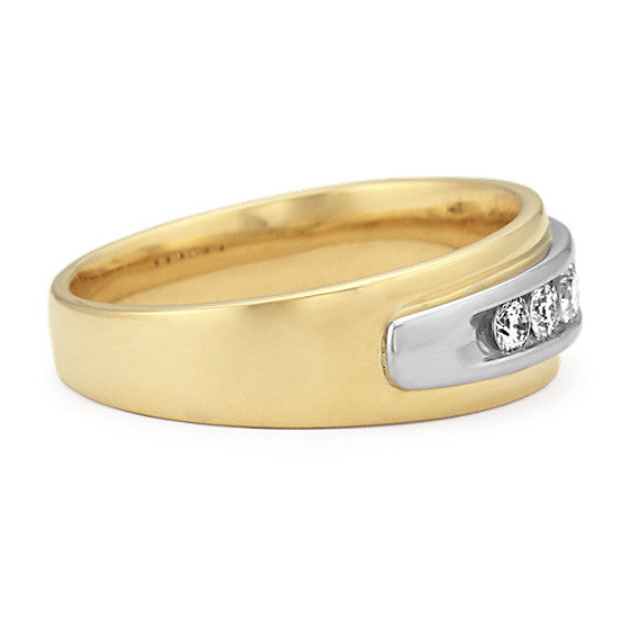 Diamond Mens Band in 14k Two-Tone Gold (7.8mm) | Shane Co.