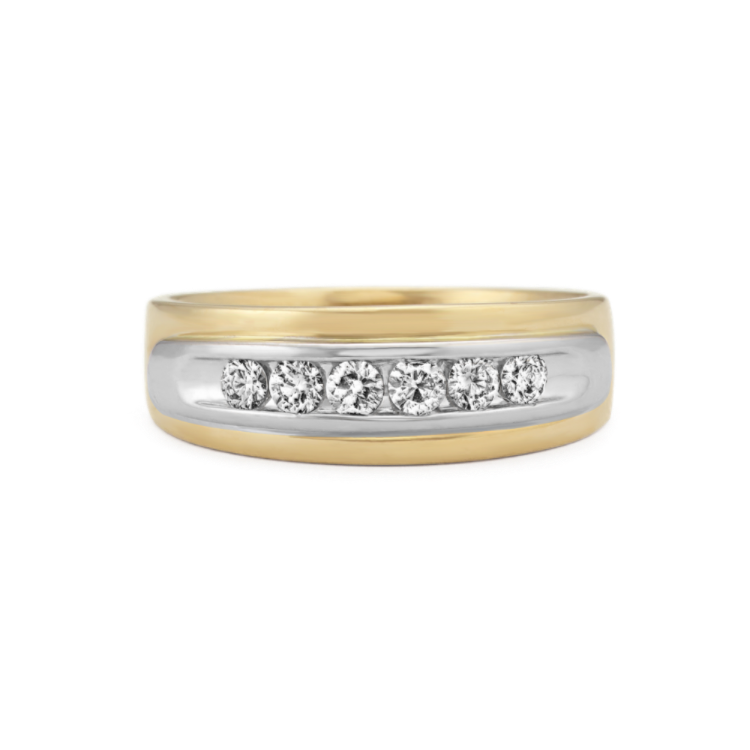 Natural Diamond Mens Band in 14k Two-Tone Gold  (7.8mm)