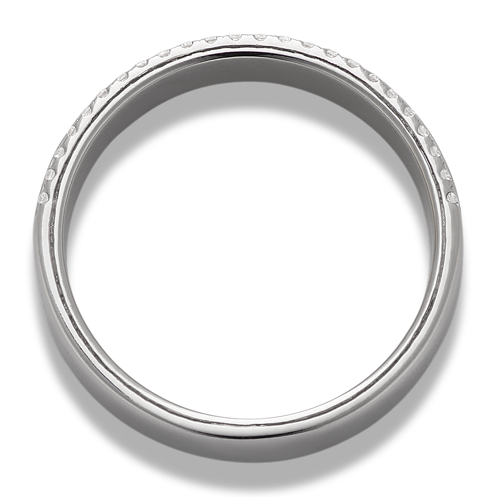 Pave Borders 14K White Gold Band (6mm) Shane Co.