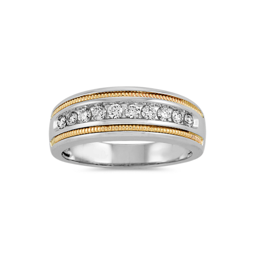 Roland 14K Two-Tone Gold & Diamond Band (8mm)