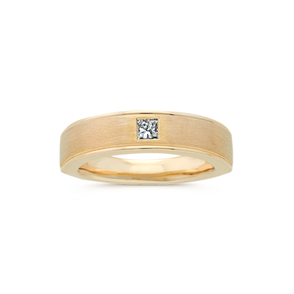 Diamond Mens Band in 14k Yellow Gold (6mm)