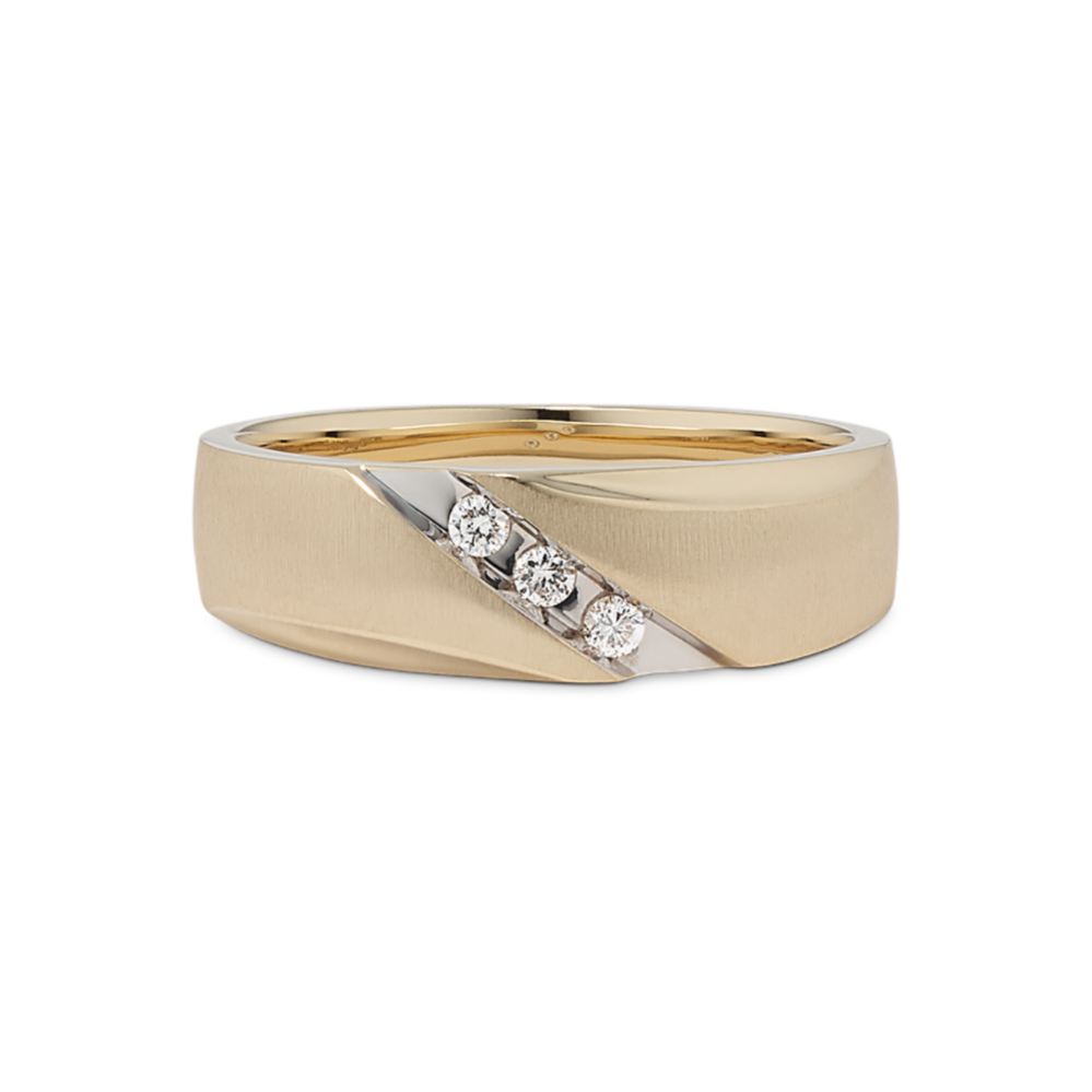 Edmund 14K Two-Tone Gold & Diamond Band (7mm)