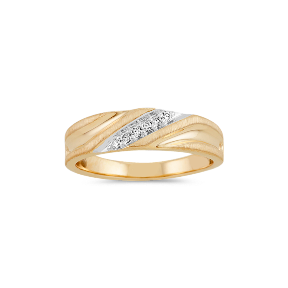 Prominence 14K Two-Tone Gold & Diamond Band (6mm)