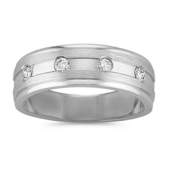 Diamond Mens Ring with Bezel Setting