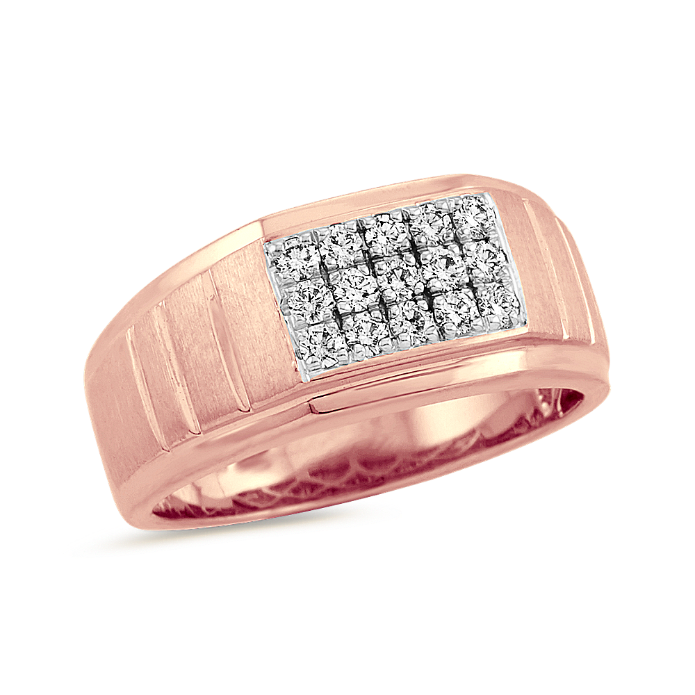 Diamond Mens Ring with Satin and Polished Finishes (10mm) Shane Co.