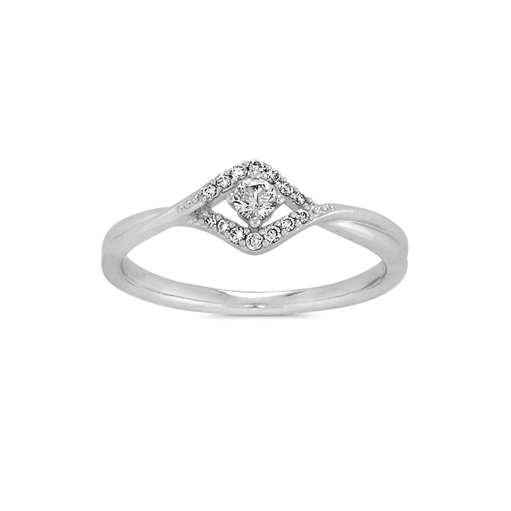 Lily Diamond Promise Ring in Sterling Silver