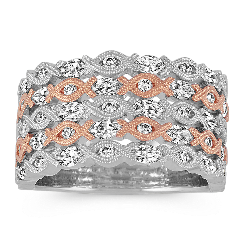 Diamond Ring in 14k Two-Tone Gold