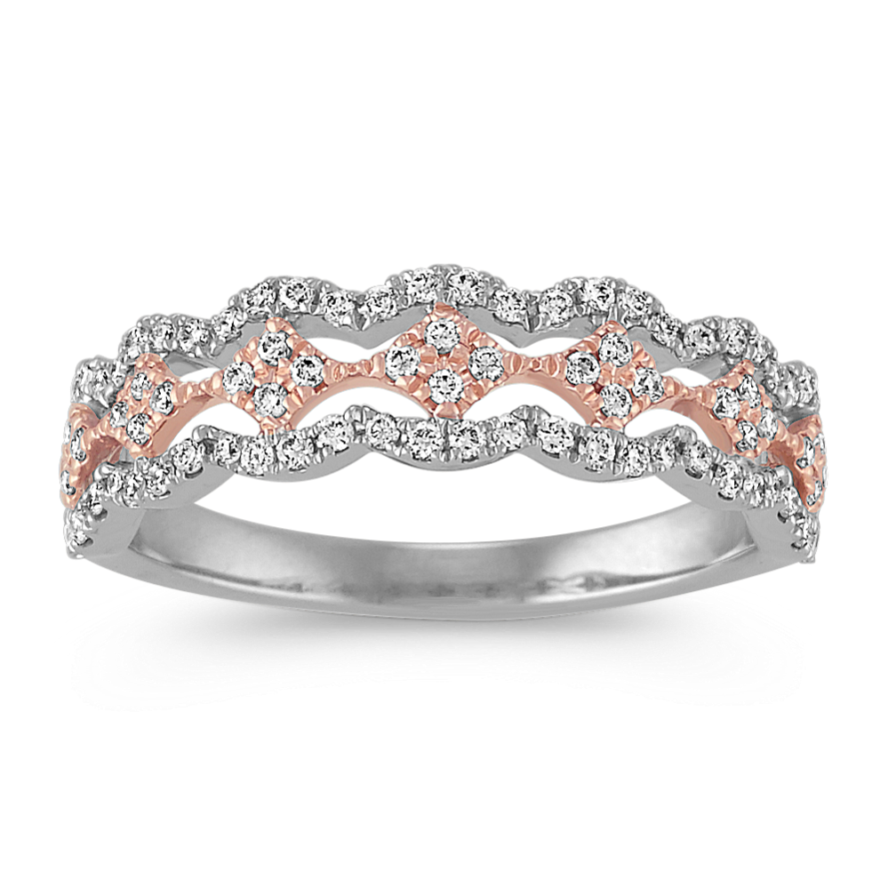 Diamond Ring in 14k White and Rose Gold
