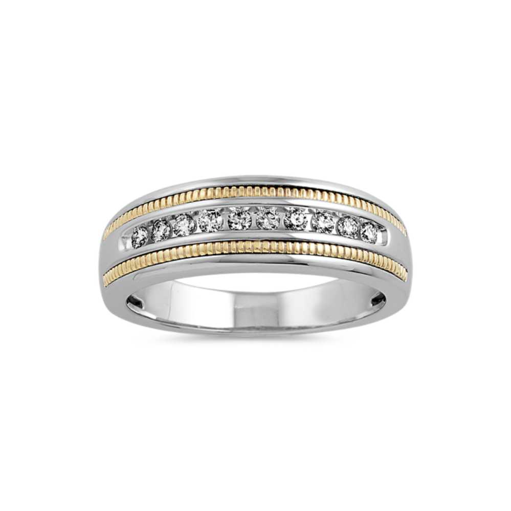 Roland 14K Two-Tone Gold & Diamond Band (4mm)