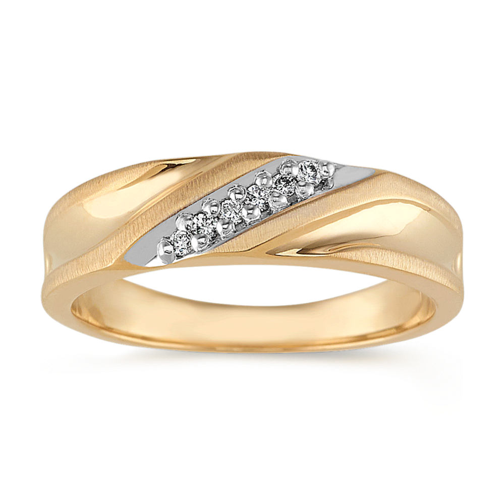 Diamond Ring in 14k White and Yellow Gold (6mm)