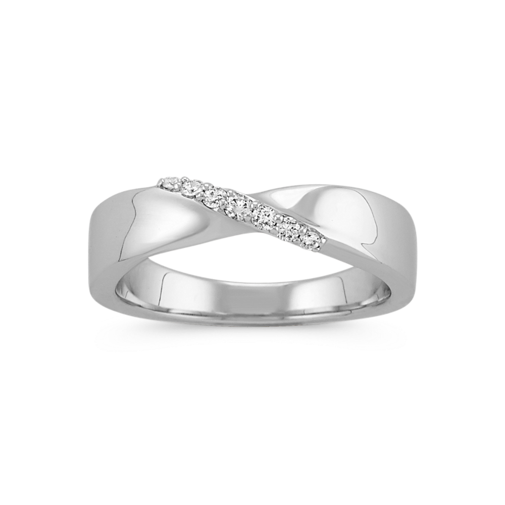 Natural Diamond Ring in Sterling Silver