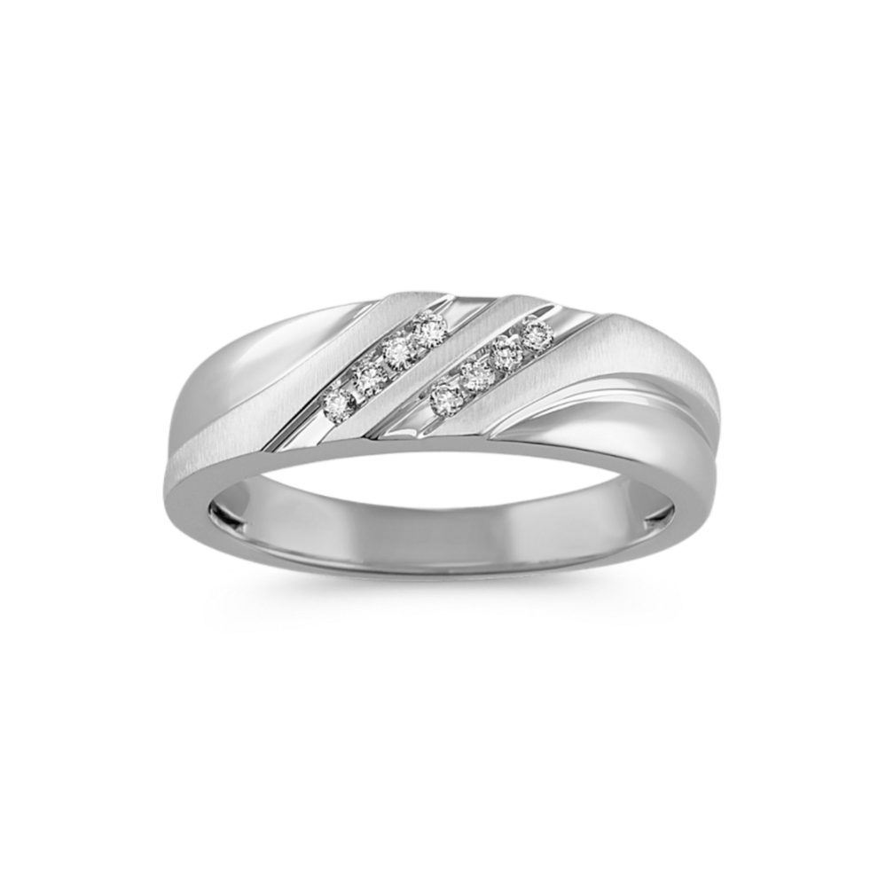 Parallel 14K White Gold & Diamond Band (6.5mm)