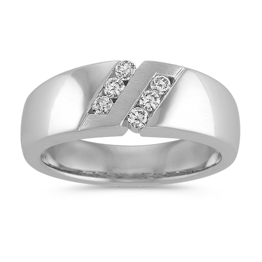 Diamond Ring with Channel-Setting and Satin Finish (8mm)