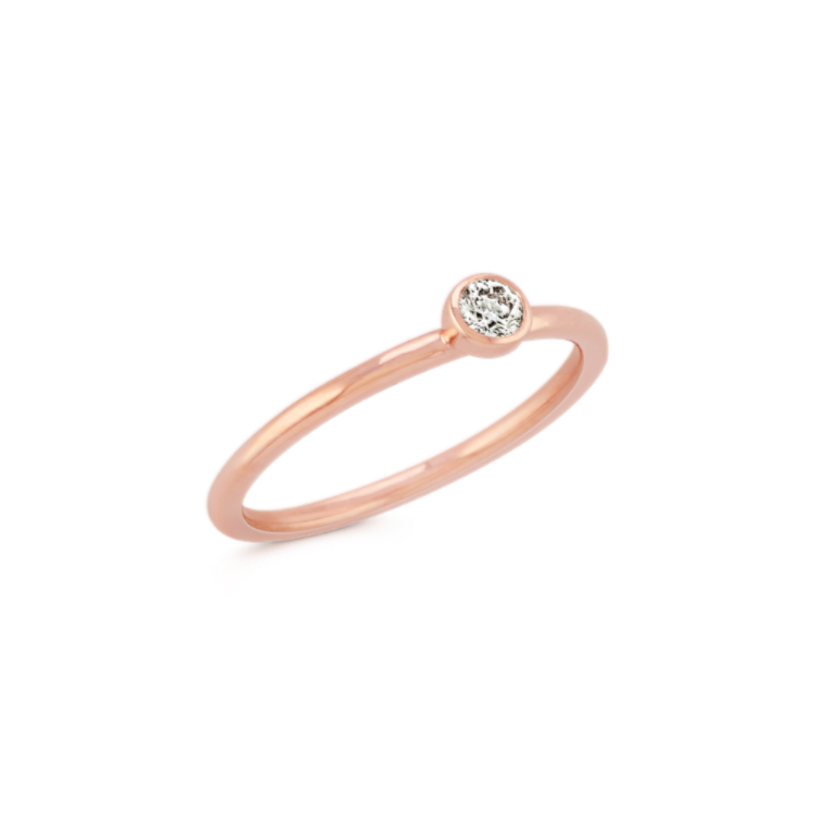 Diamond Stackable Ring in 14k Rose Gold