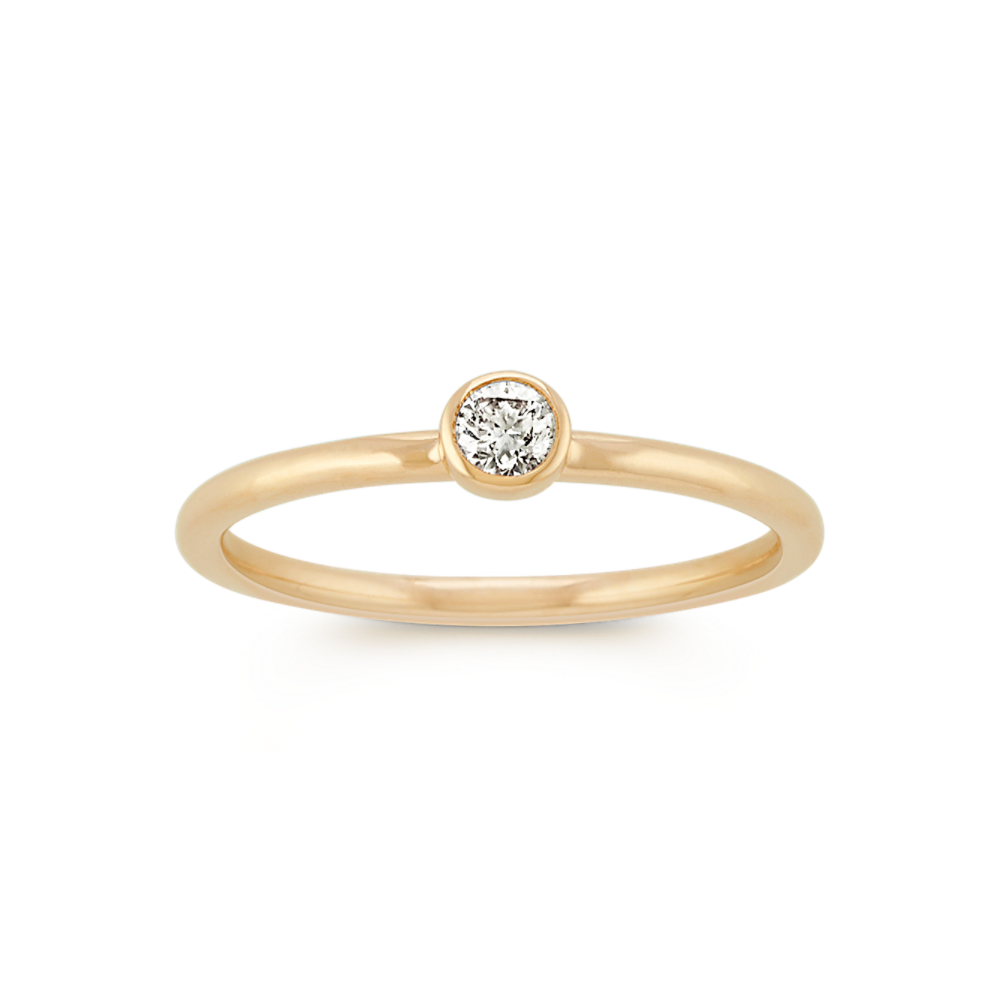 Natural Diamond Stackable Ring in 14k Yellow Gold