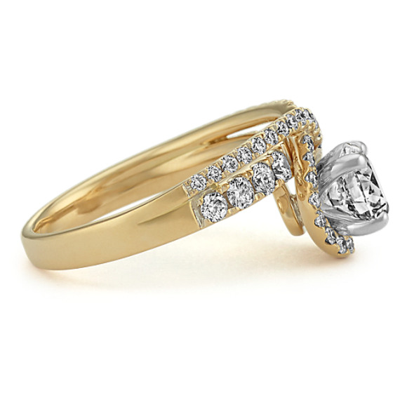 Diamond Swirl Engagement Ring in 14k Yellow Gold | Shane Co.