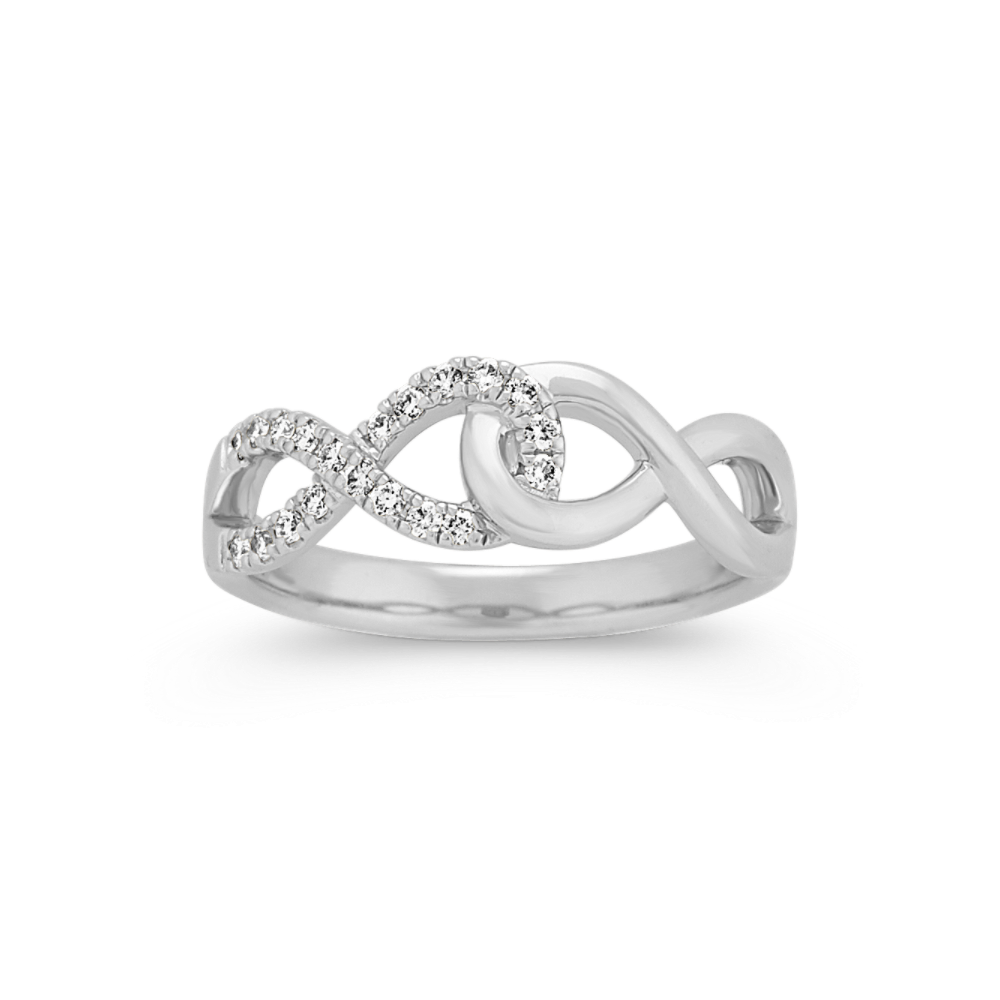 Ardath Diamond Infinity Ring in Sterling Silver
