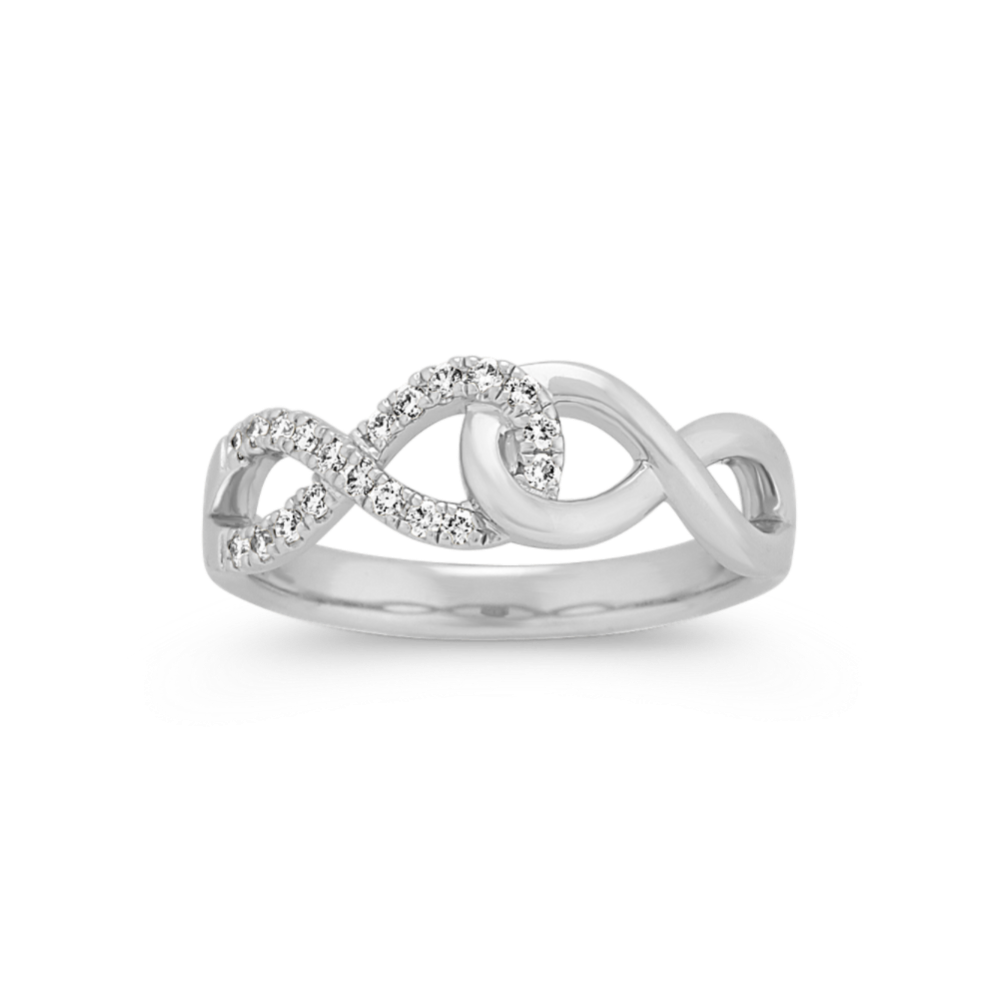 Ardath Diamond Infinity Ring in Sterling Silver
