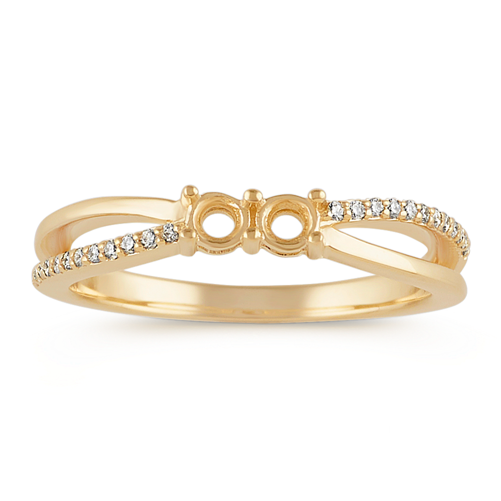 Diamond Swirl Ring in 14k Yellow Gold