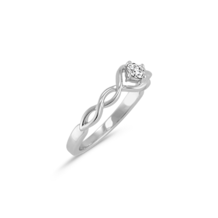 Natural Diamond Swirl Ring in Sterling Silver