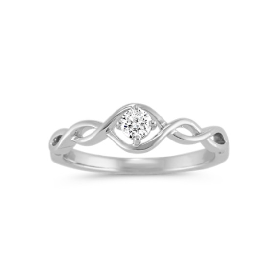 Sterling Silver Swirl Detail Point Ring