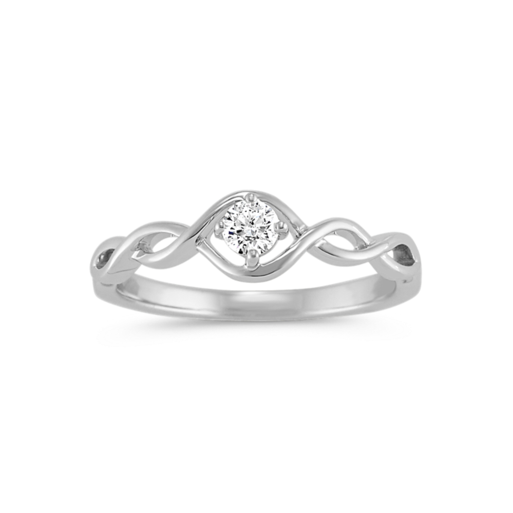 Diamond Swirl Ring in Sterling Silver