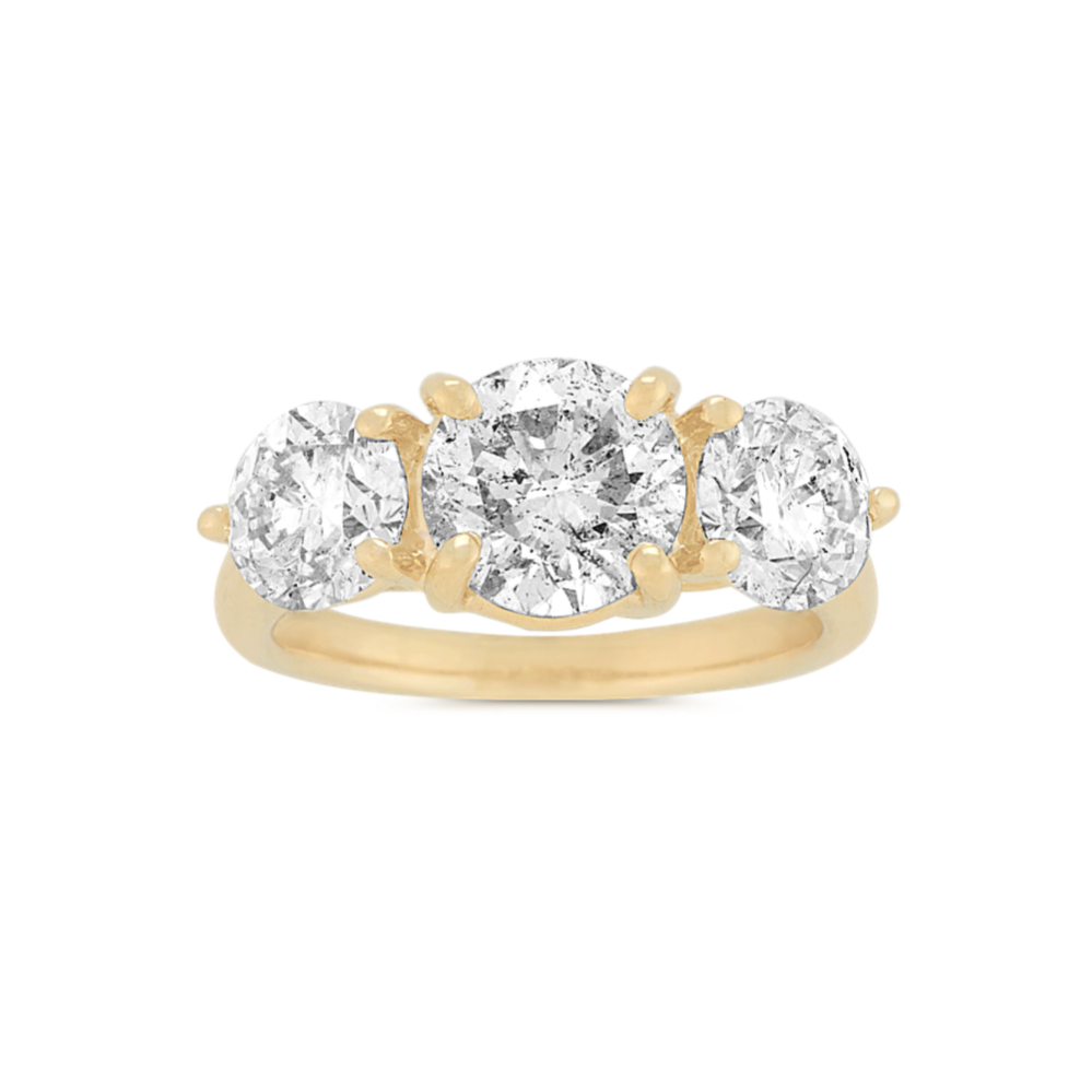 Diamond Three-Stone Ring in 14k Yellow Gold