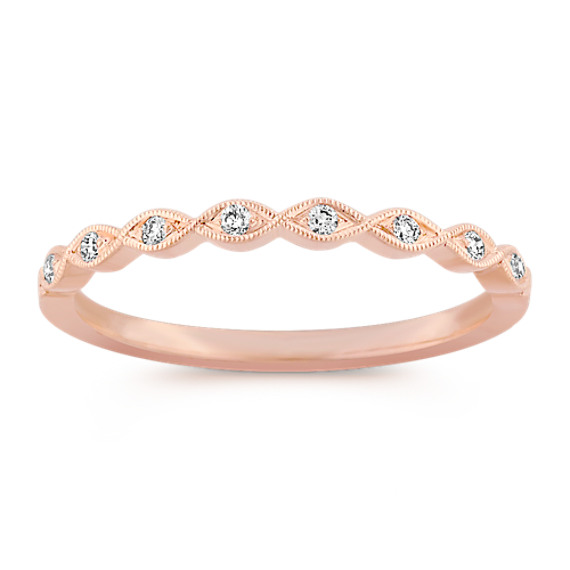 Diamond Twist Ring in 14k Rose Gold