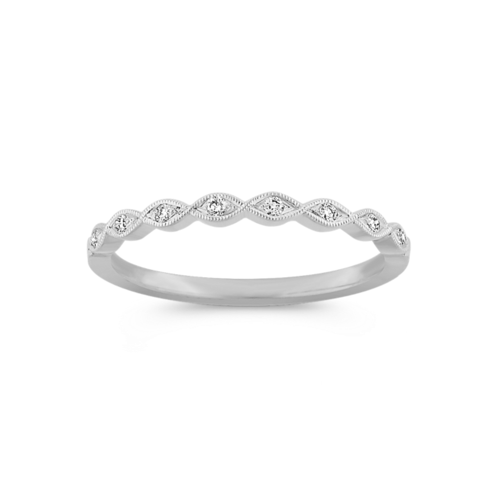Brio Diamond Twist Ring in 14K White Gold
