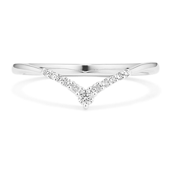 Diamond V Wedding Band in 14k Yellow Gold Shane Co.