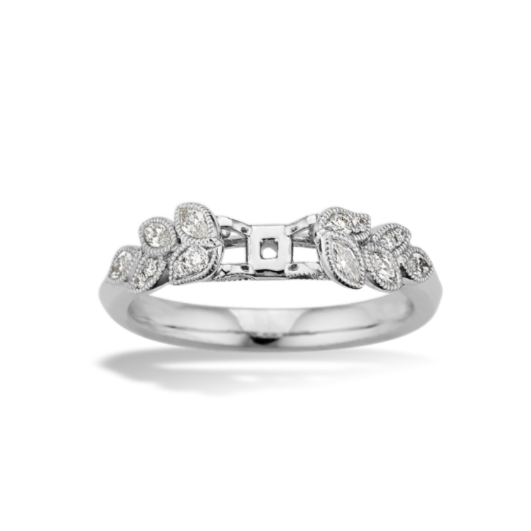 Orna Natural Diamond Vintage Leaf Engagement Ring