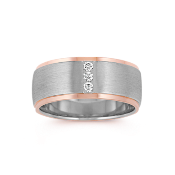 Baron 14K Two-Tone Gold & Diamond Band (9mm)