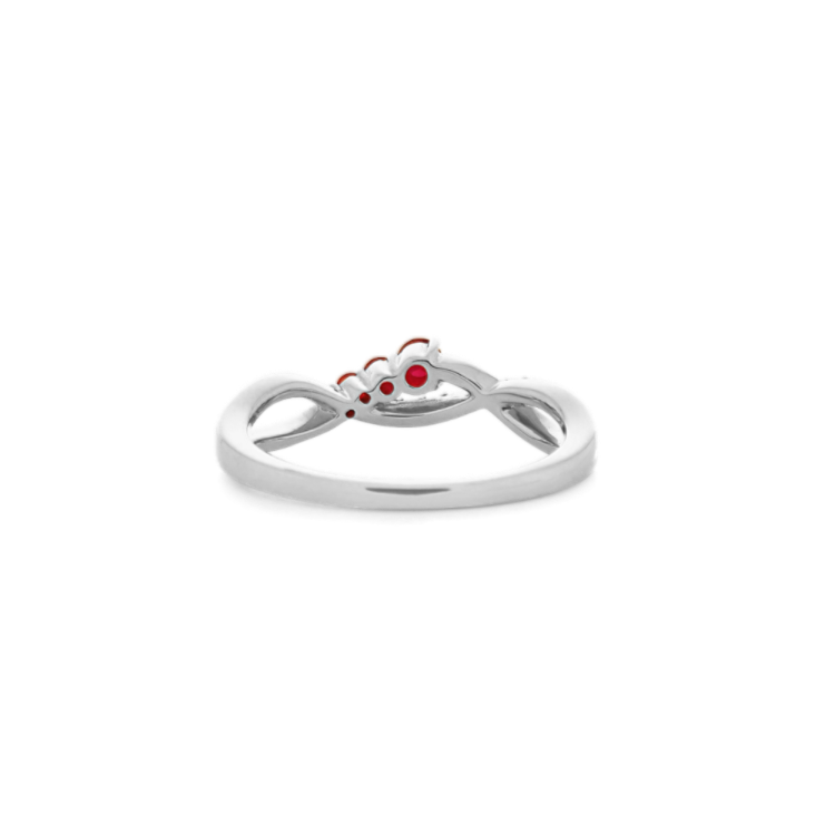Rayne Natural Diamond and Natural Ruby Ring in 14K White Gold