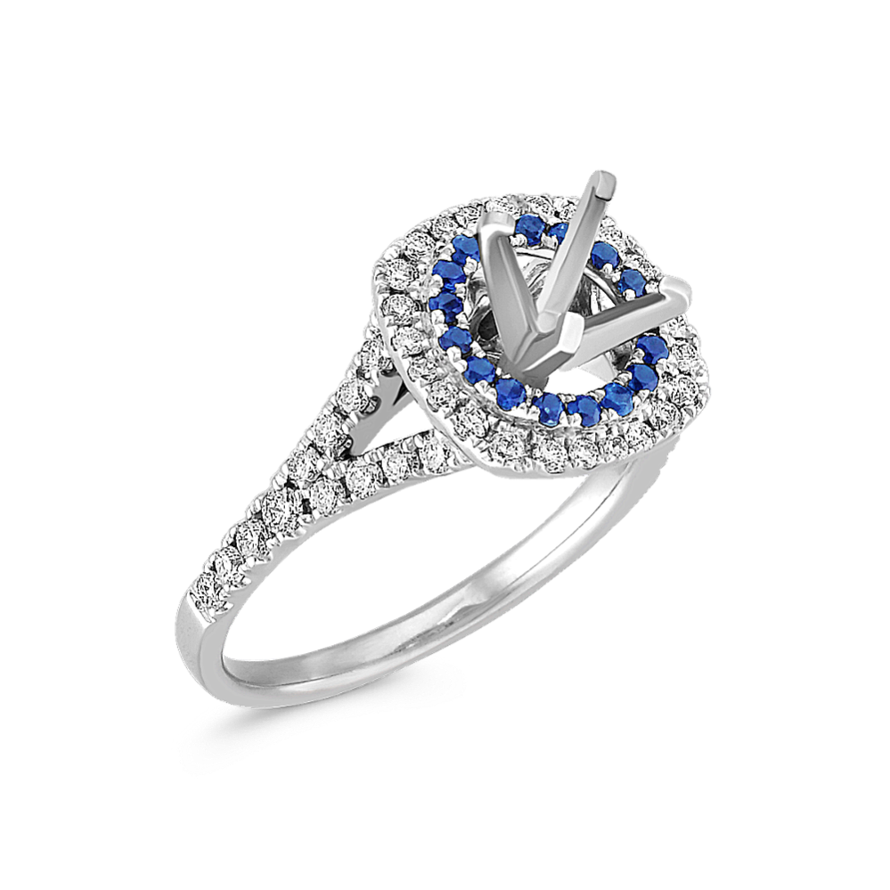 Diamond and Sapphire Engagement Ring with Pave Setting | Shane Co.