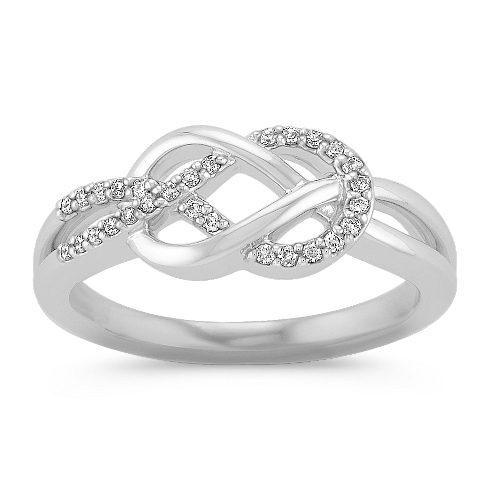 Diamond and Sterling Silver Knot Ring | Shane Co.