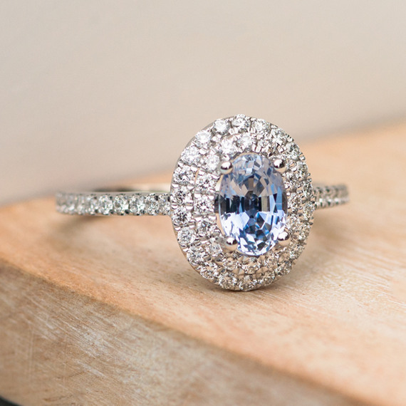 double halo oval engagement ring