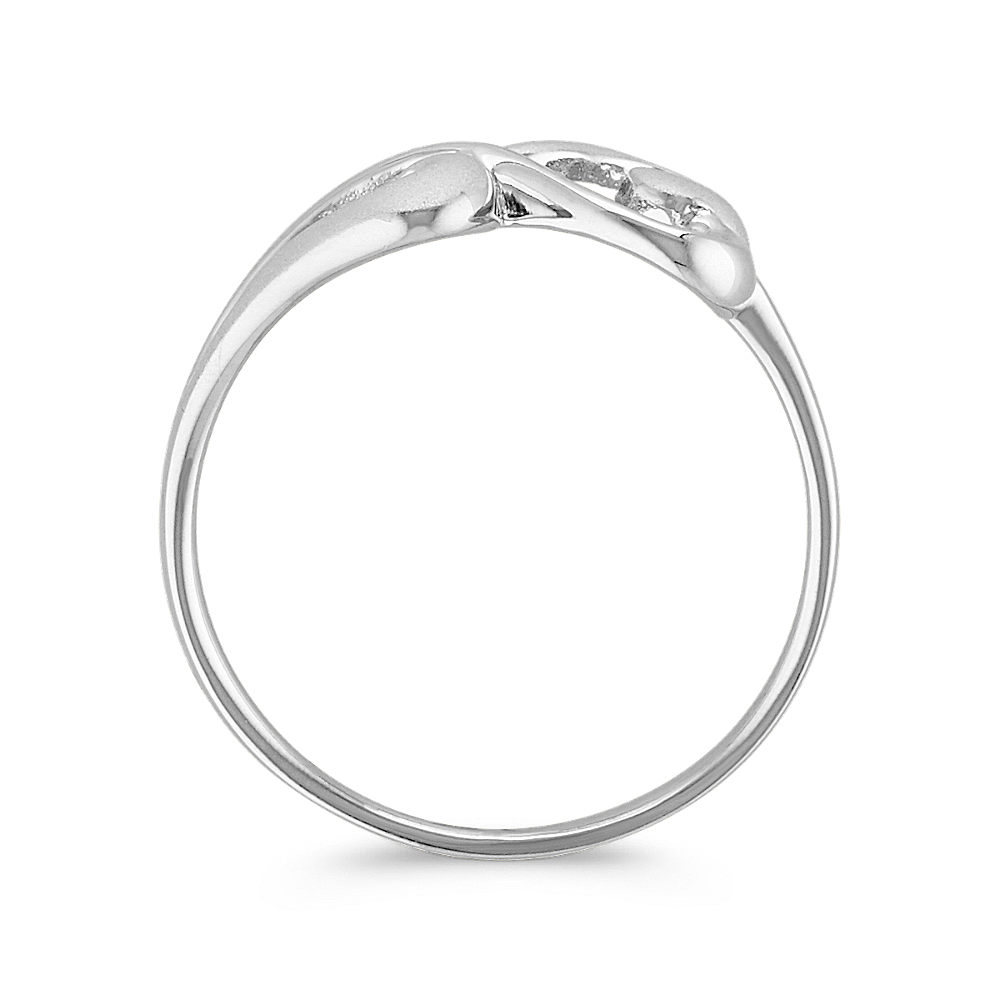 Double Heart Ring with Sandblasted and Polished Finishes | Shane Co.