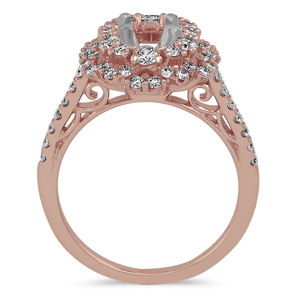 Double Oval Halo Diamond Engagement Ring Shane Co.