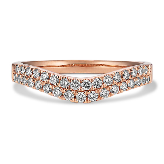 PaveSet Double Row Diamond Contour Wedding Band Shane Co.