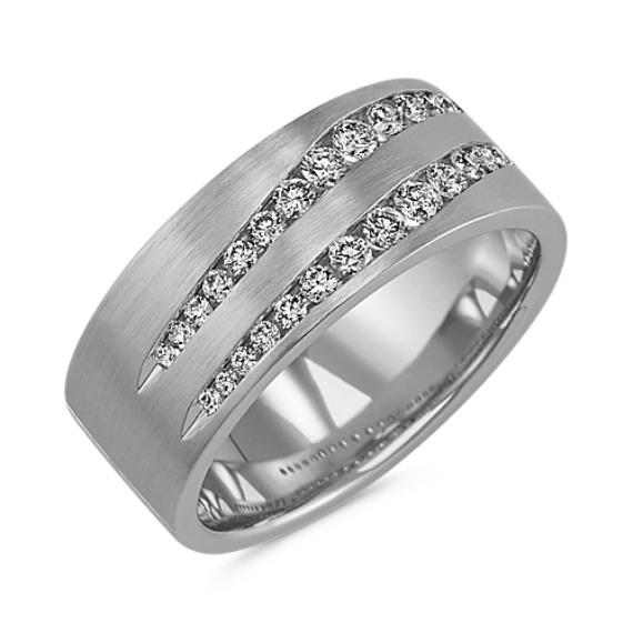 Double Row Diamond Mens Ring (8.5mm) | Shane Co.