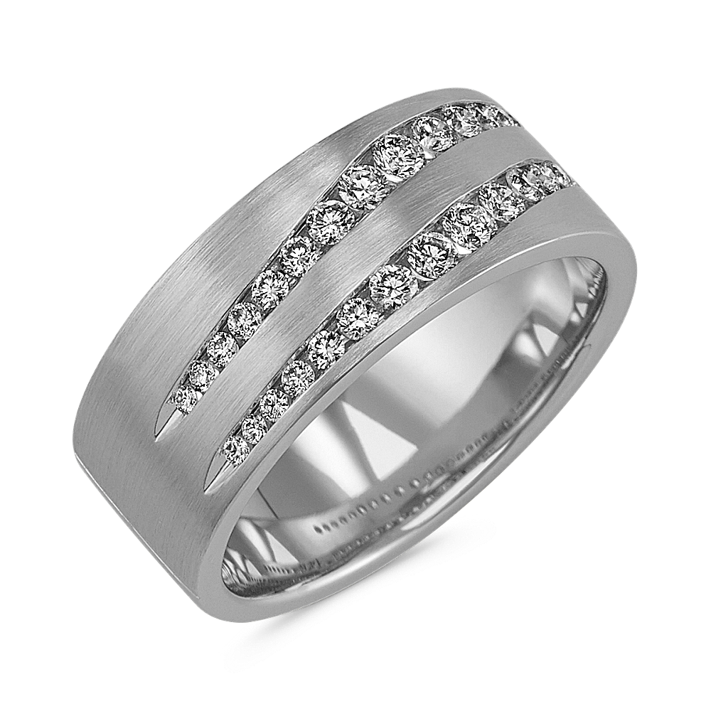 Double Row Diamond Mens Ring (8.5mm) | Shane Co.